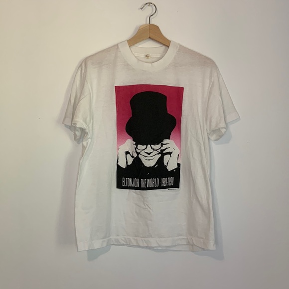 VINTAGE | Elton John 1989/90 Tour T-Shirt - Picture 1 of 9